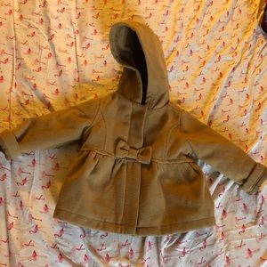 Toddler Girls Pea Coat with Bow